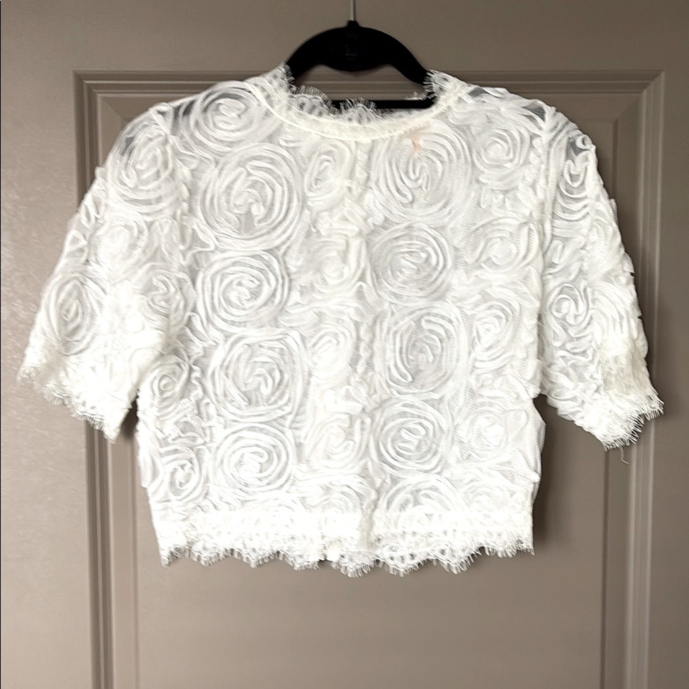 Elegant White Lace Top